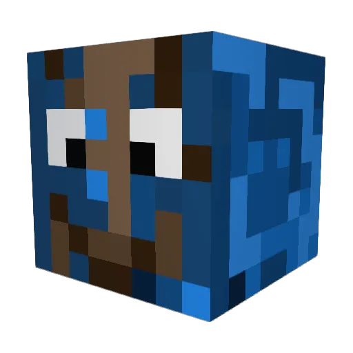 Moruscraft Minecraft avatar head, 3D render