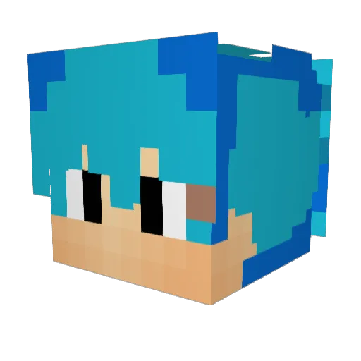 MosLime Minecraft avatar head, 3D render