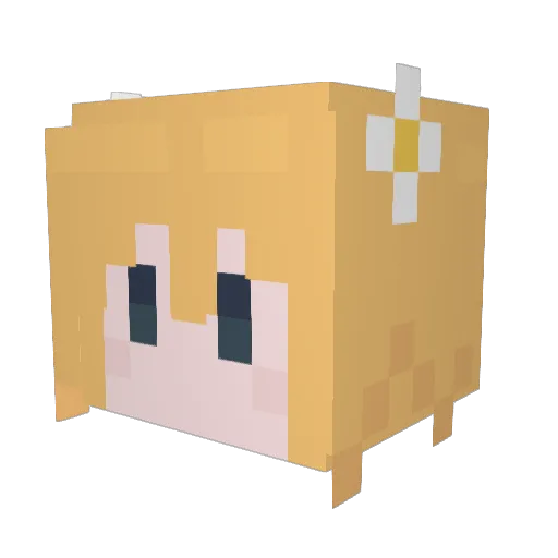 Moshichii Minecraft avatar head, 3D render