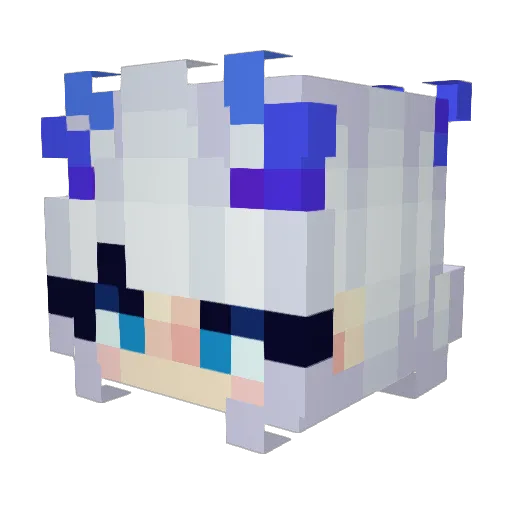 Moshii37 Minecraft avatar head, 3D render