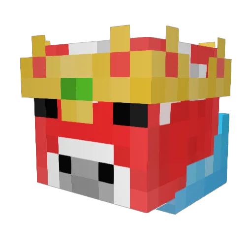 Moshroem Minecraft avatar head, 3D render