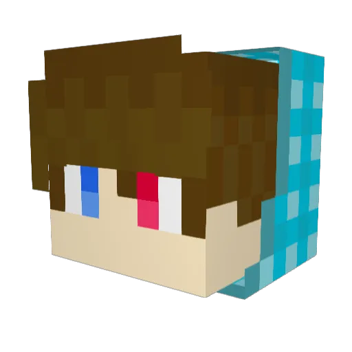 Mosphy Minecraft avatar head, 3D render