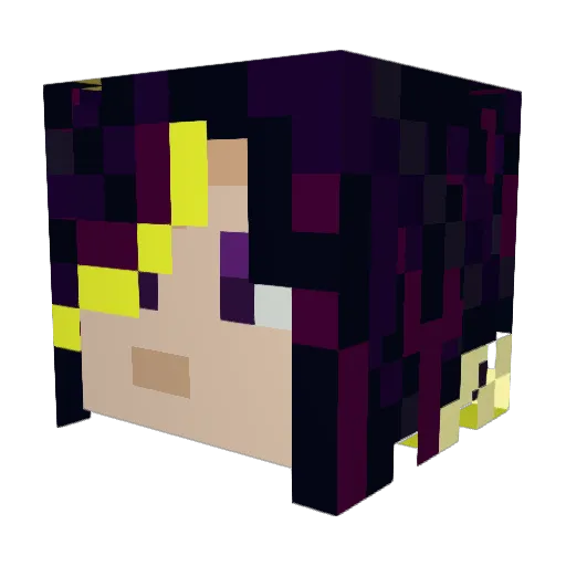 MossBornCrow Minecraft avatar head, 3D render