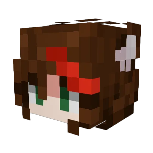 MossFlower23 Minecraft avatar head, 3D render