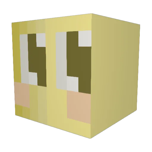 Mossel_ Minecraft avatar head, 3D render