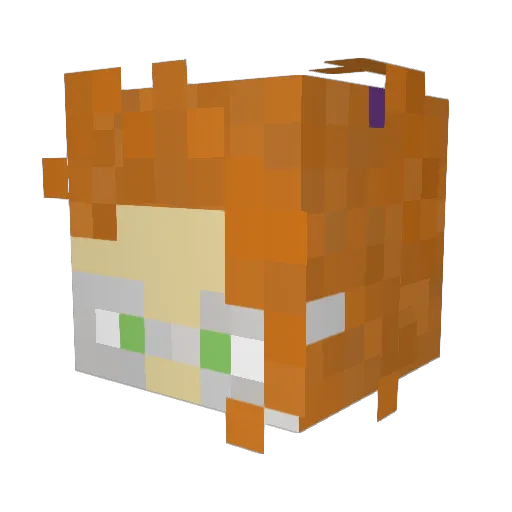 MossieZu Minecraft avatar head, 3D render