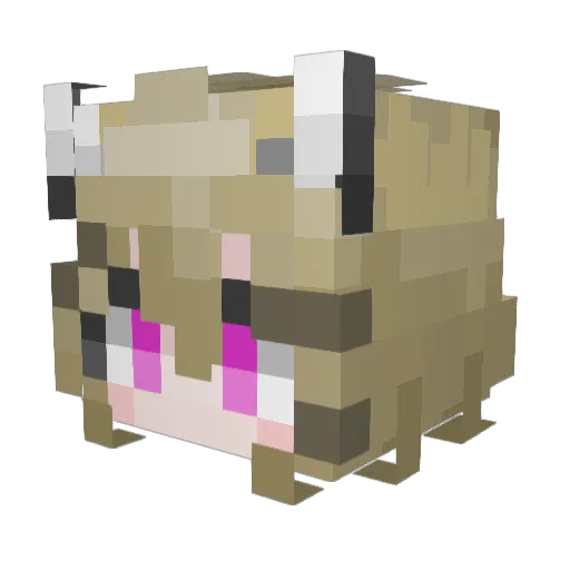 Mossu2 Minecraft avatar head, 3D render