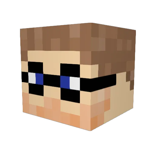 Mosswii Minecraft avatar head, 3D render