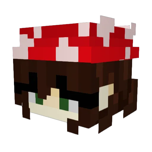 MossyMushroom24 Minecraft avatar head, 3D render