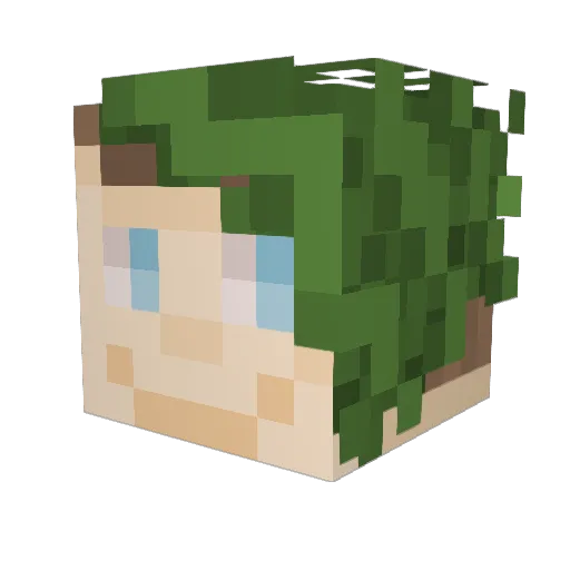 Mossy_Goblin Minecraft avatar head, 3D render