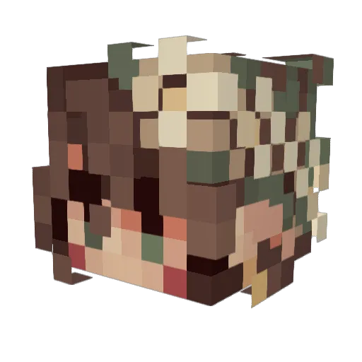 Mossy_Rockks Minecraft avatar head, 3D render