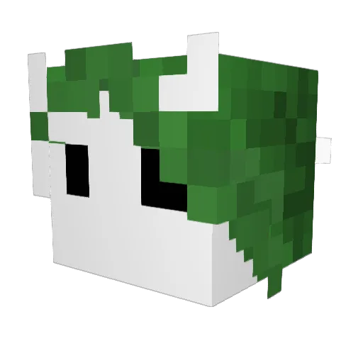 Mossypet Minecraft avatar head, 3D render