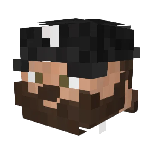 MostRookie Minecraft avatar head, 3D render