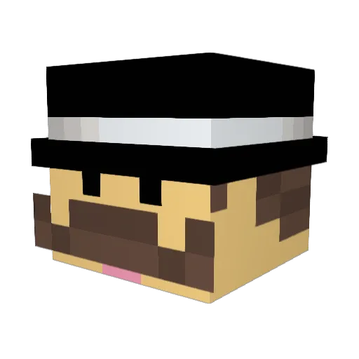 Mostacheguy Minecraft avatar head, 3D render