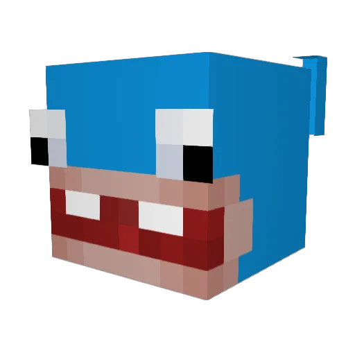 Mostevilflam Minecraft avatar head, 3D render