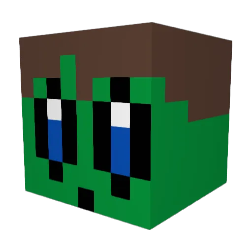 MostlyGreen Minecraft avatar head, 3D render