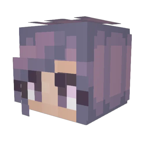 MostlyJess Minecraft avatar head, 3D render