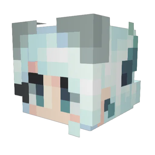 MostlyWolfen Minecraft avatar head, 3D render