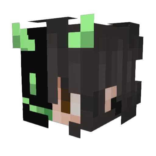 MosuWitchUwU Minecraft avatar head, 3D render