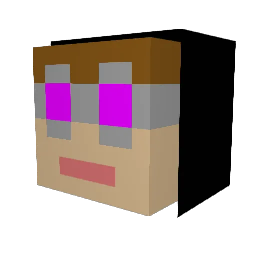 Mosusya Minecraft avatar head, 3D render
