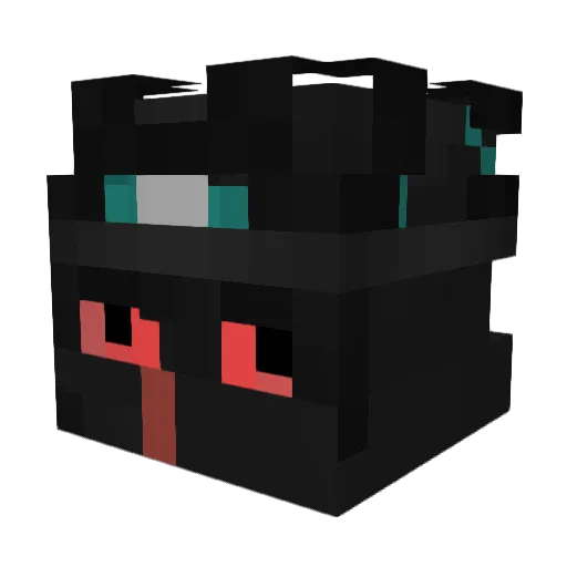 Motaroo Minecraft avatar head, 3D render