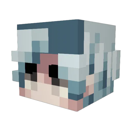 Motemu Minecraft avatar head, 3D render