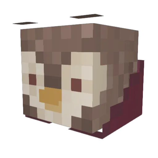 Moth1_ Minecraft avatar head, 3D render