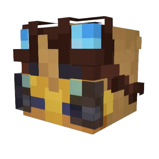 MothOnPurpose Minecraft avatar head, 3D render