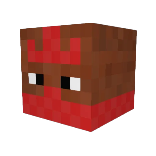Mothawk Minecraft avatar head, 3D render