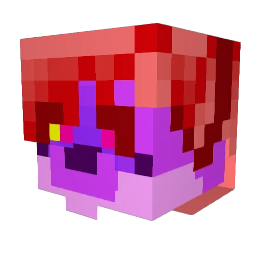 MotherPaws Minecraft avatar head, 3D render