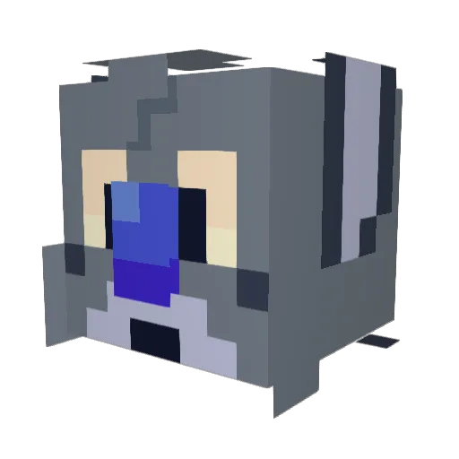 Mothpebbles Minecraft avatar head, 3D render