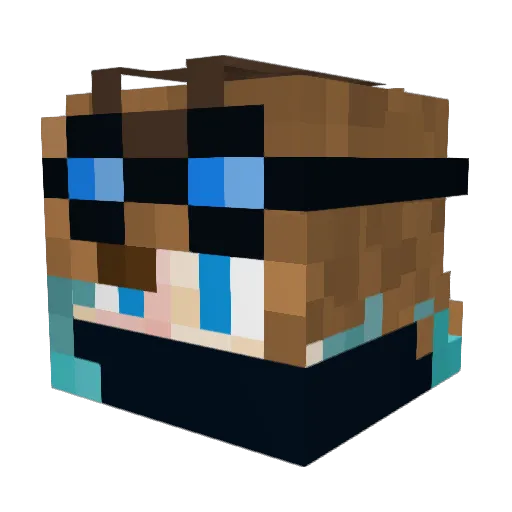 Mothstress Minecraft avatar head, 3D render