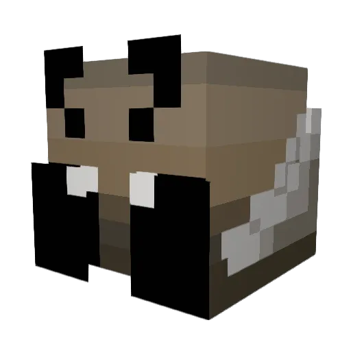 Mothup Minecraft avatar head, 3D render