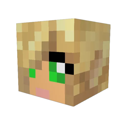 Motile Minecraft avatar head, 3D render