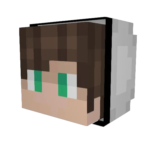 Motiveless Minecraft avatar head, 3D render