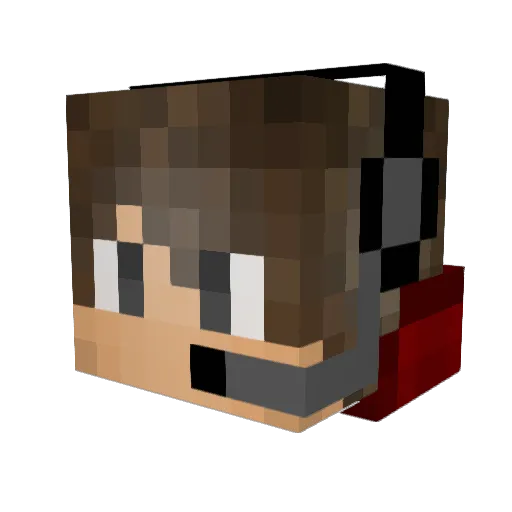 MotoJohn Minecraft avatar head, 3D render