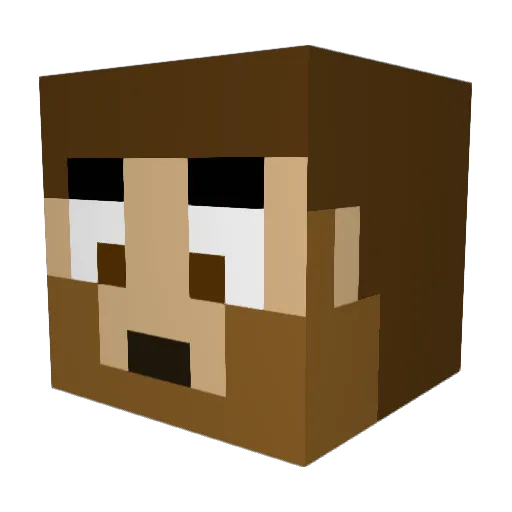 Motordeth Minecraft avatar head, 3D render