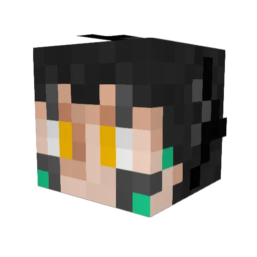 Motorman Minecraft avatar head, 3D render