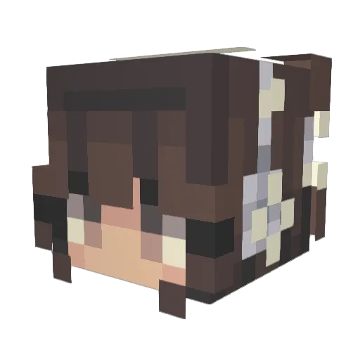 Motsayu Minecraft avatar head, 3D render