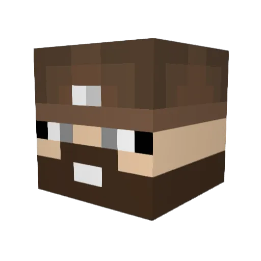 Motusuke Minecraft avatar head, 3D render