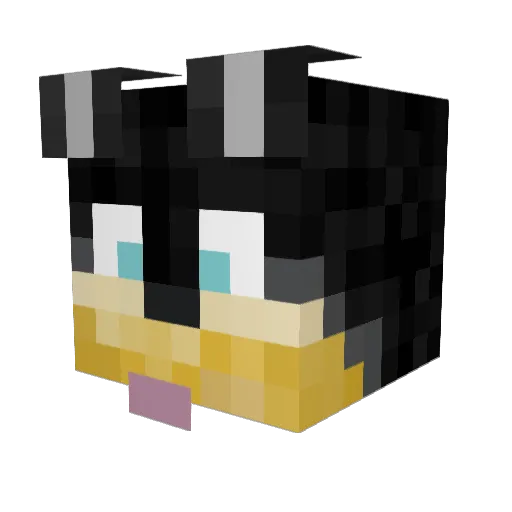 Motzulux Minecraft avatar head, 3D render