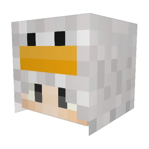Mou_qi Minecraft avatar head, 3D render