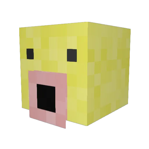 MoucheSalope Minecraft avatar head, 3D render
