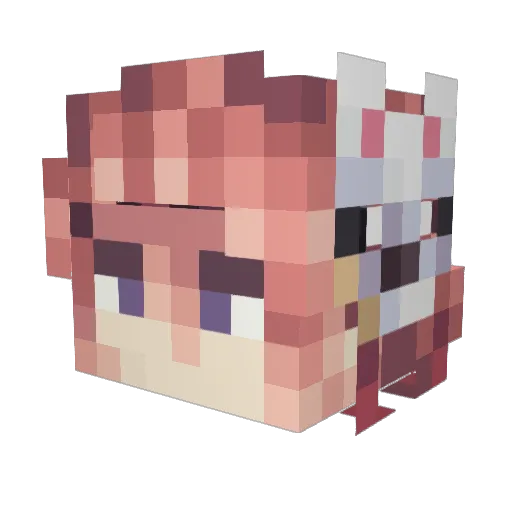 Mouchero Minecraft avatar head, 3D render