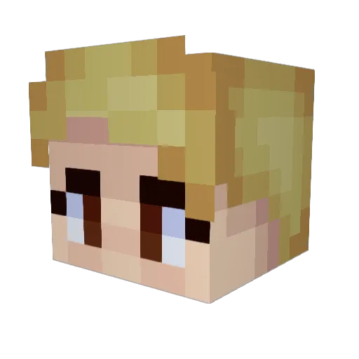 Moudoujielle Minecraft avatar head, 3D render