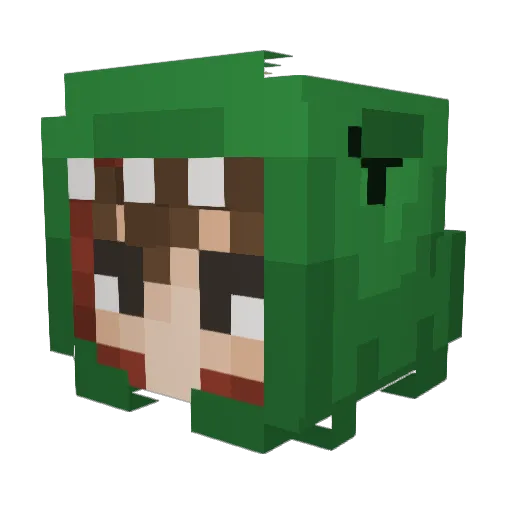 Moulern Minecraft avatar head, 3D render