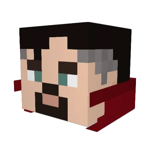 Mountains11 Minecraft avatar head, 3D render