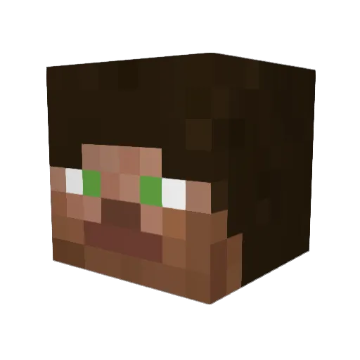 Mountianal Minecraft avatar head, 3D render