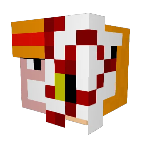 Mountwolf Minecraft avatar head, 3D render