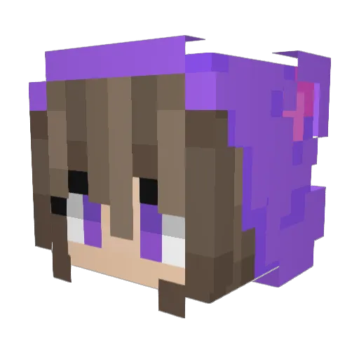 Moupi Minecraft avatar head, 3D render
